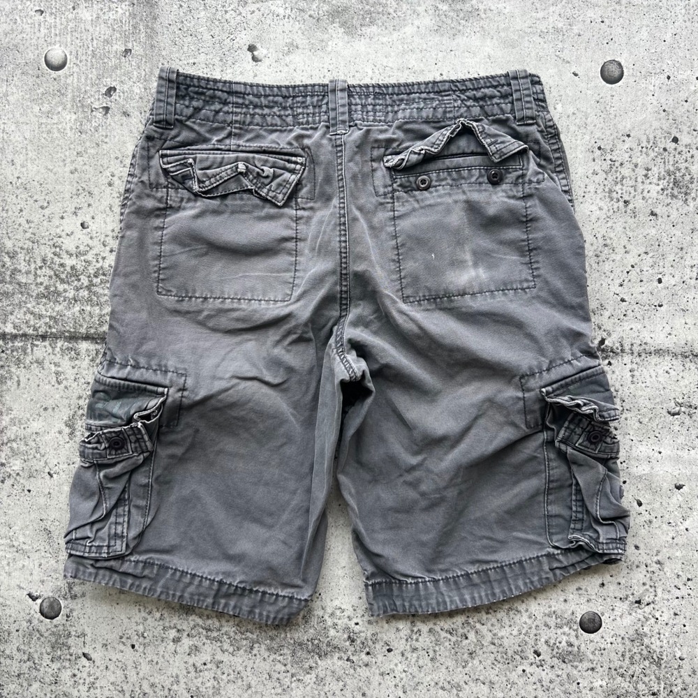 Y2K Aeropostale Shorts Men 32 Gray Cargo Utility Ripstop Grunge Skater - Picture 5 of 8